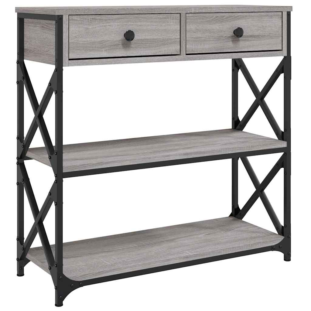 Tavolino Consolle Grigio Sonoma 75x28x75 cm Legno Multistrato - homemem39
