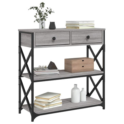 Tavolino Consolle Grigio Sonoma 75x28x75 cm Legno Multistrato - homemem39