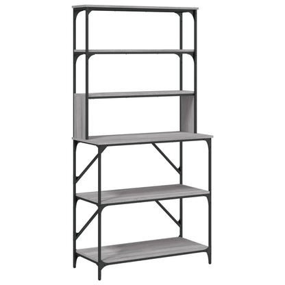 Scaffale Cucina 6 Ripiani Grigio Sonoma 90x40x180cm Multistrato - homemem39