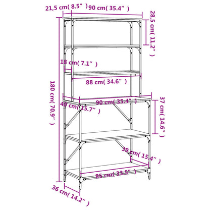 Scaffale Cucina 6 Ripiani Grigio Sonoma 90x40x180cm Multistrato - homemem39