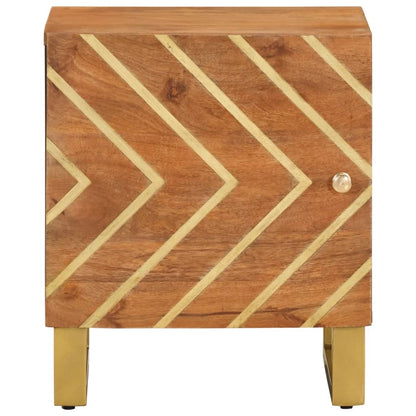 Comodini 2 pz Marrone e Nero in Legno Massello di Mango - homemem39