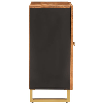 Mobiletto Marrone e Nero 60x33,5x75 cm Legno Massello di Mango - homemem39
