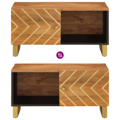 Tavolino da Salotto Marrone e Nero 80x50x40 cm Legno di Mango