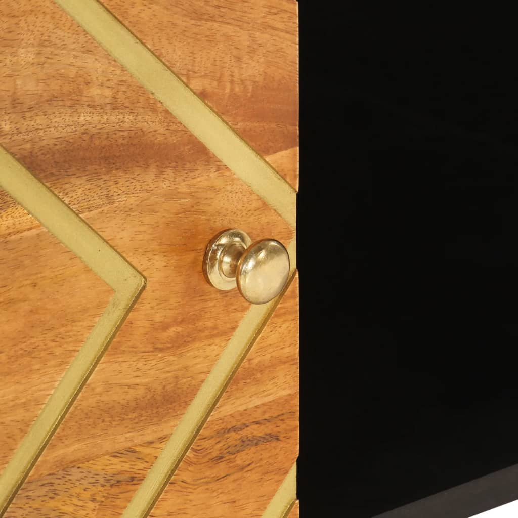 Tavolino da Salotto Marrone e Nero 80x50x40 cm Legno di Mango