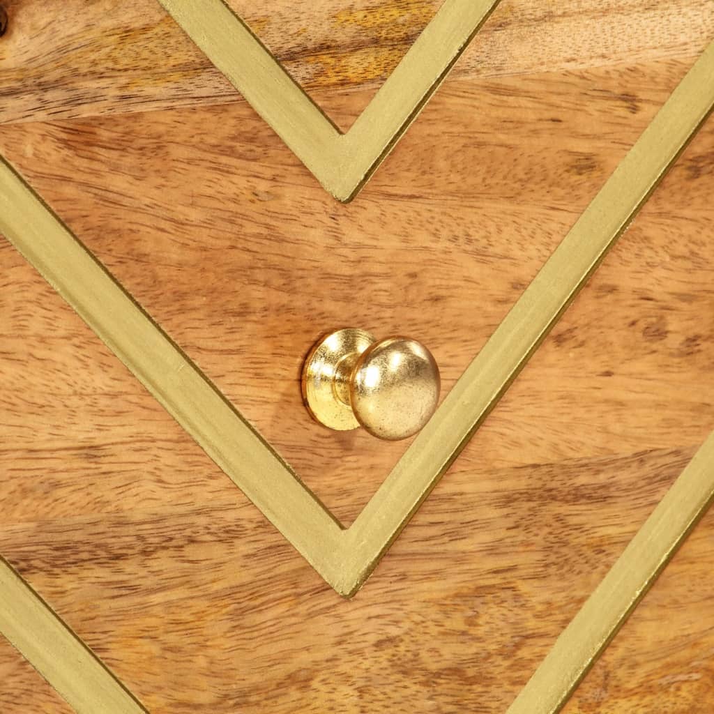 Comodini 2 pz Marrone e Nero in Legno Massello di Mango - homemem39