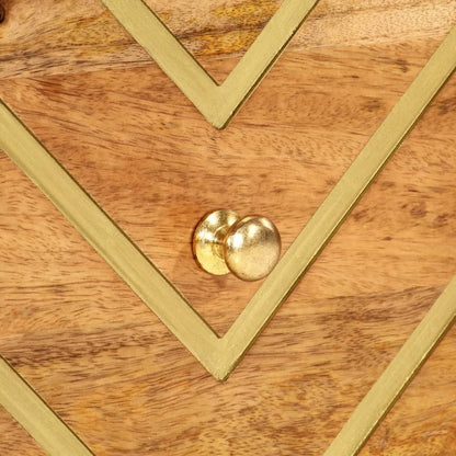 Comodini 2 pz Marrone e Nero in Legno Massello di Mango - homemem39