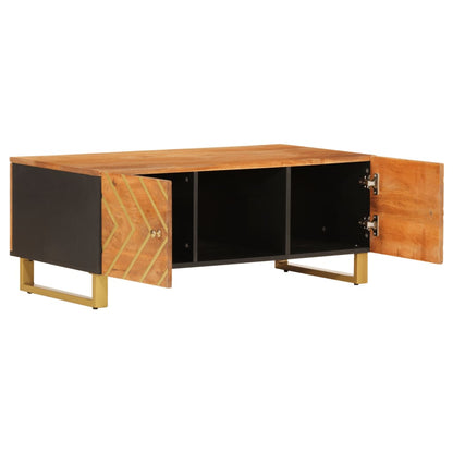 Tavolino da Salotto Marrone e Nero 100x54x40 cm Legno di Mango | homemem39