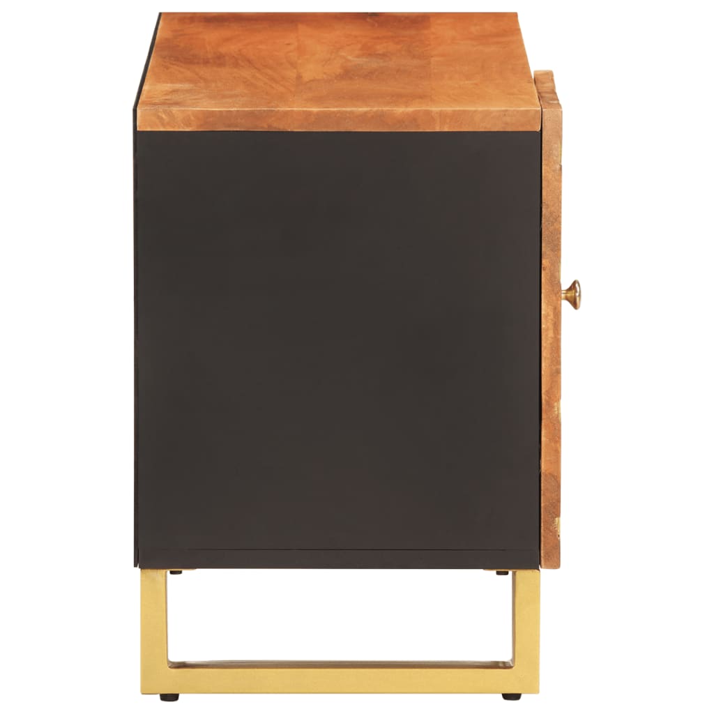 Mobile Porta TV Marrone e Nero 80x31,5x46 cm in Legno di Mango - homemem39
