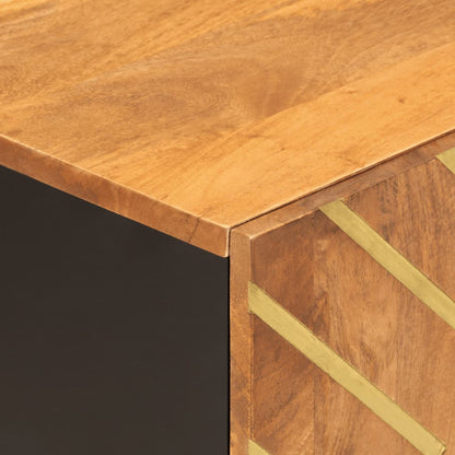 Mobile Porta TV Marrone e Nero 80x31,5x46 cm in Legno di Mango - homemem39