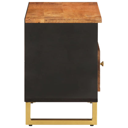 Mobile Porta TV Marrone e Nero 80x33,5x46 cm in Legno di Mango - homemem39