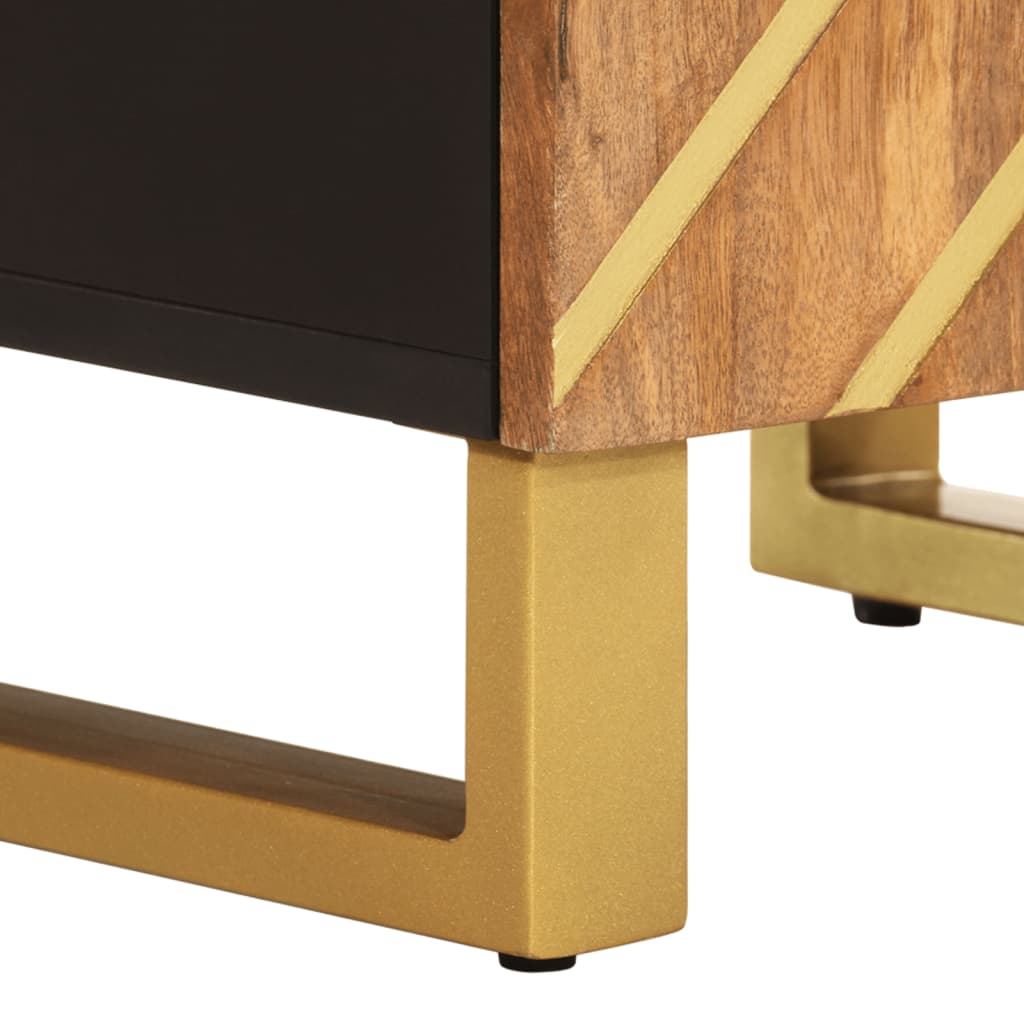 Mobiletto da Bagno Marrone e Nero 38x33,5x58 cm Legno di Mango | homemem39