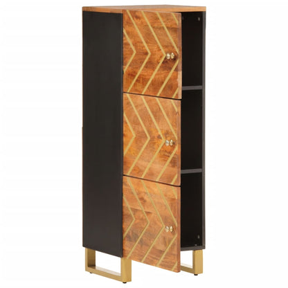 Credenza Marrone e Nera 40x33,5x110 cm Legno Massello di Mango - homemem39