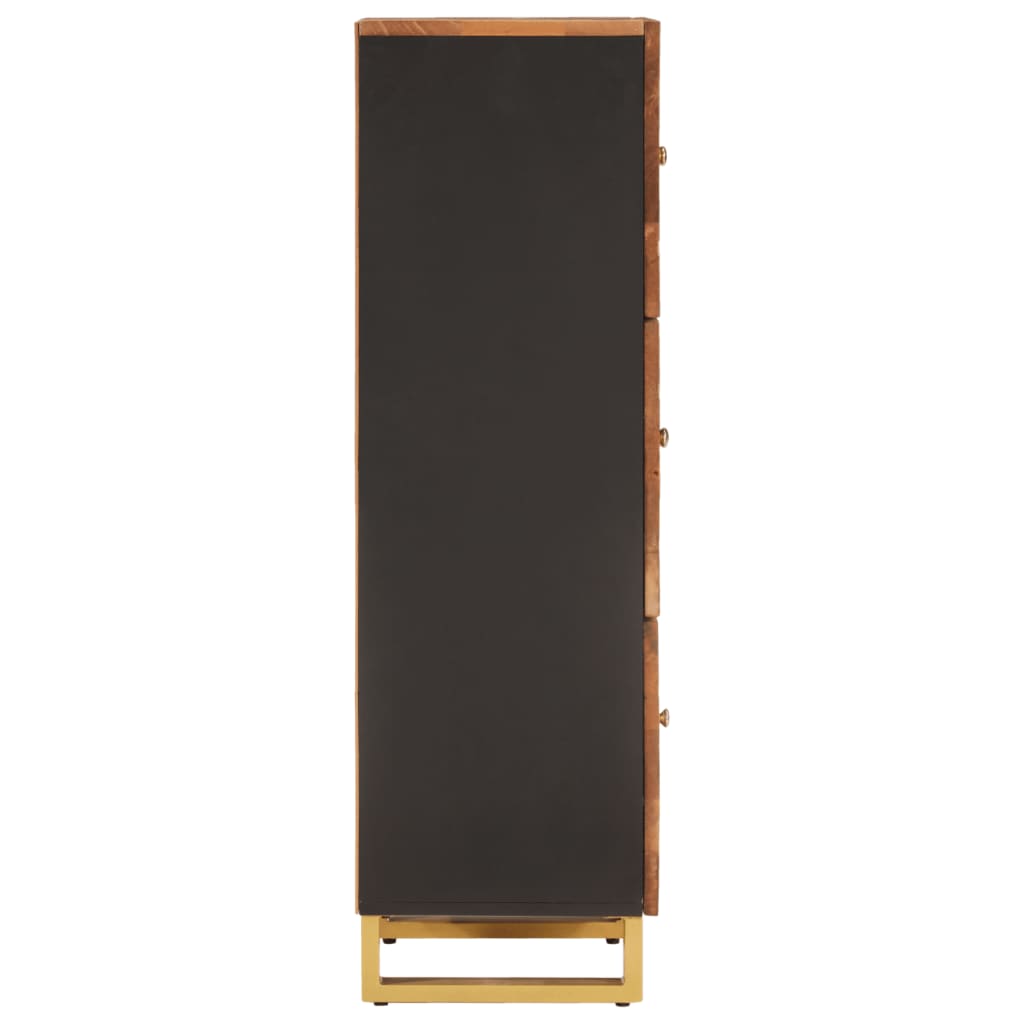Credenza Marrone e Nera 40x33,5x110 cm Legno Massello di Mango - homemem39