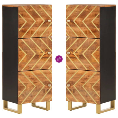 Credenza Marrone e Nera 40x33,5x110 cm Legno Massello di Mango - homemem39