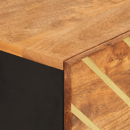 Credenza Marrone e Nera 40x33,5x110 cm Legno Massello di Mango - homemem39