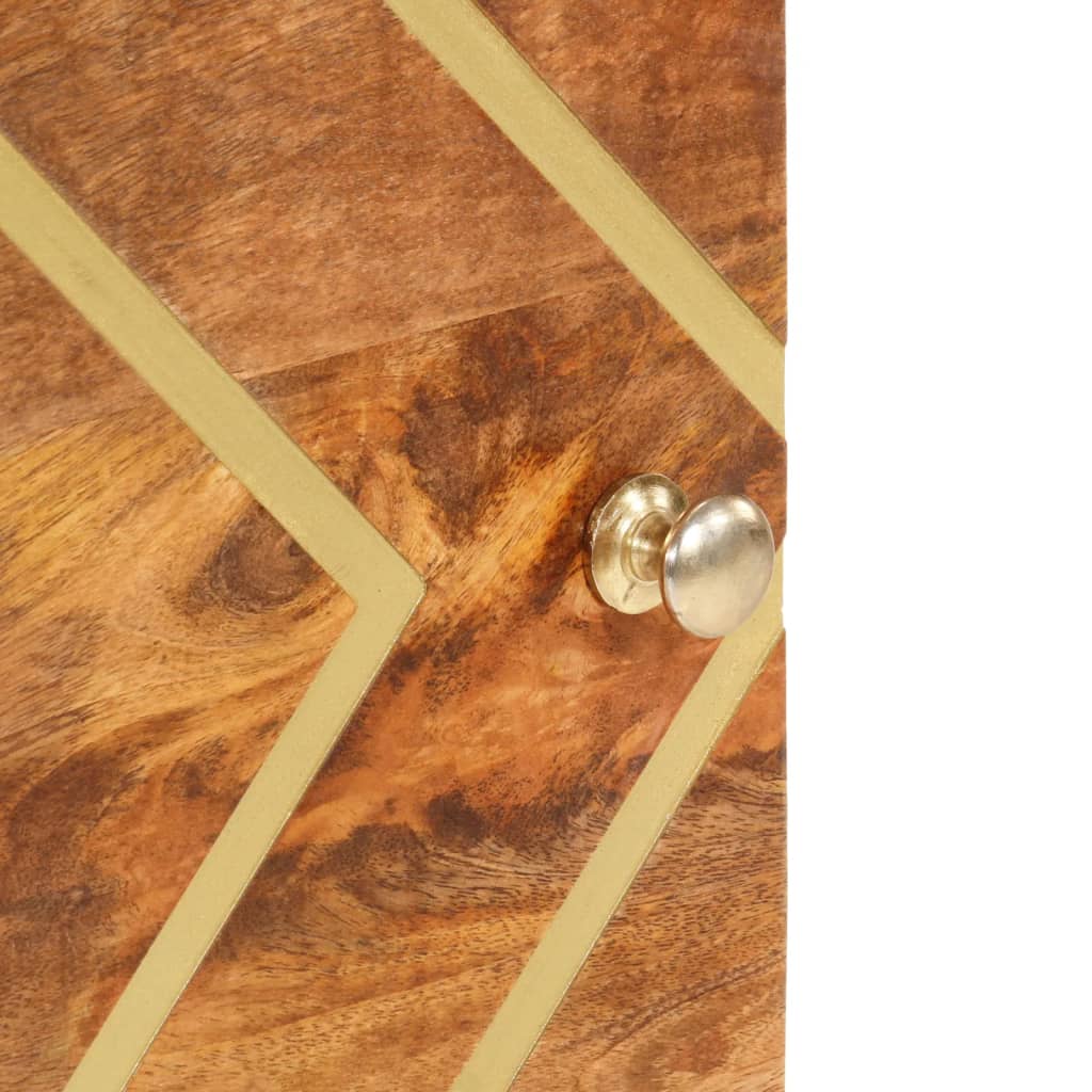 Credenza Marrone e Nera 40x33,5x110 cm Legno Massello di Mango - homemem39