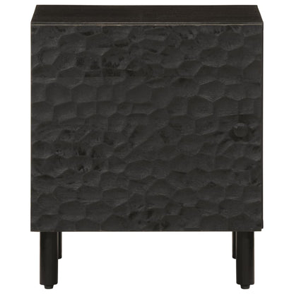 Comodino Nero 40x33x46 cm in Legno Massello di Mango - homemem39