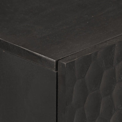 Credenza Nera 60x33x75 cm in Legno Massello di Mango