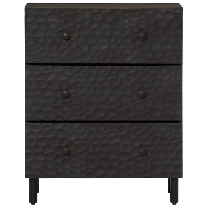 Credenza Nera 60x33x75 cm in Legno Massello di Mango