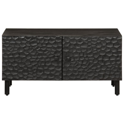 Tavolino da Salotto Nero 80x50x40 cm in Legno Massello di Mango | homemem39