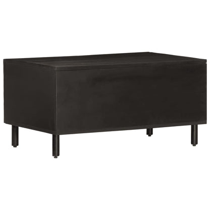Tavolino da Salotto Nero 80x50x40 cm in Legno Massello di Mango | homemem39