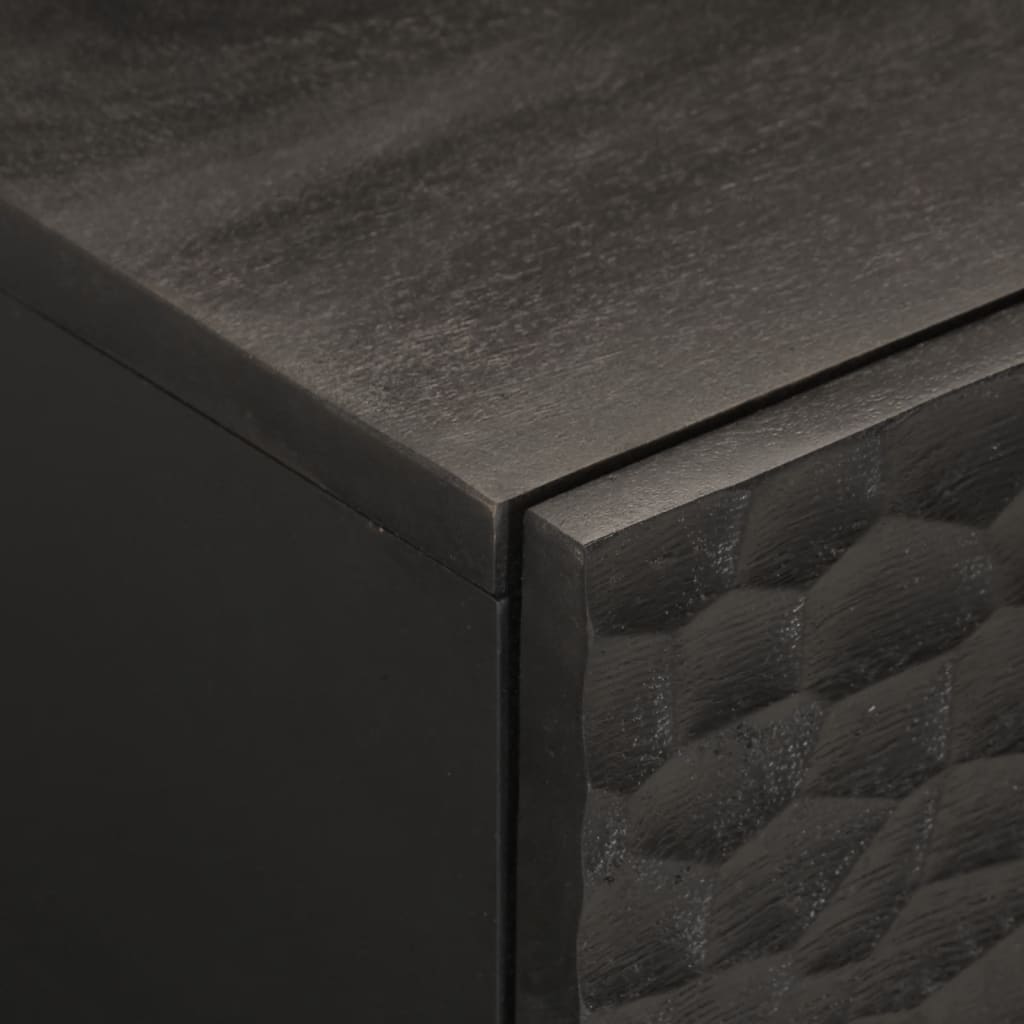 Tavolino da Salotto Nero 80x50x40 cm in Legno Massello di Mango | homemem39
