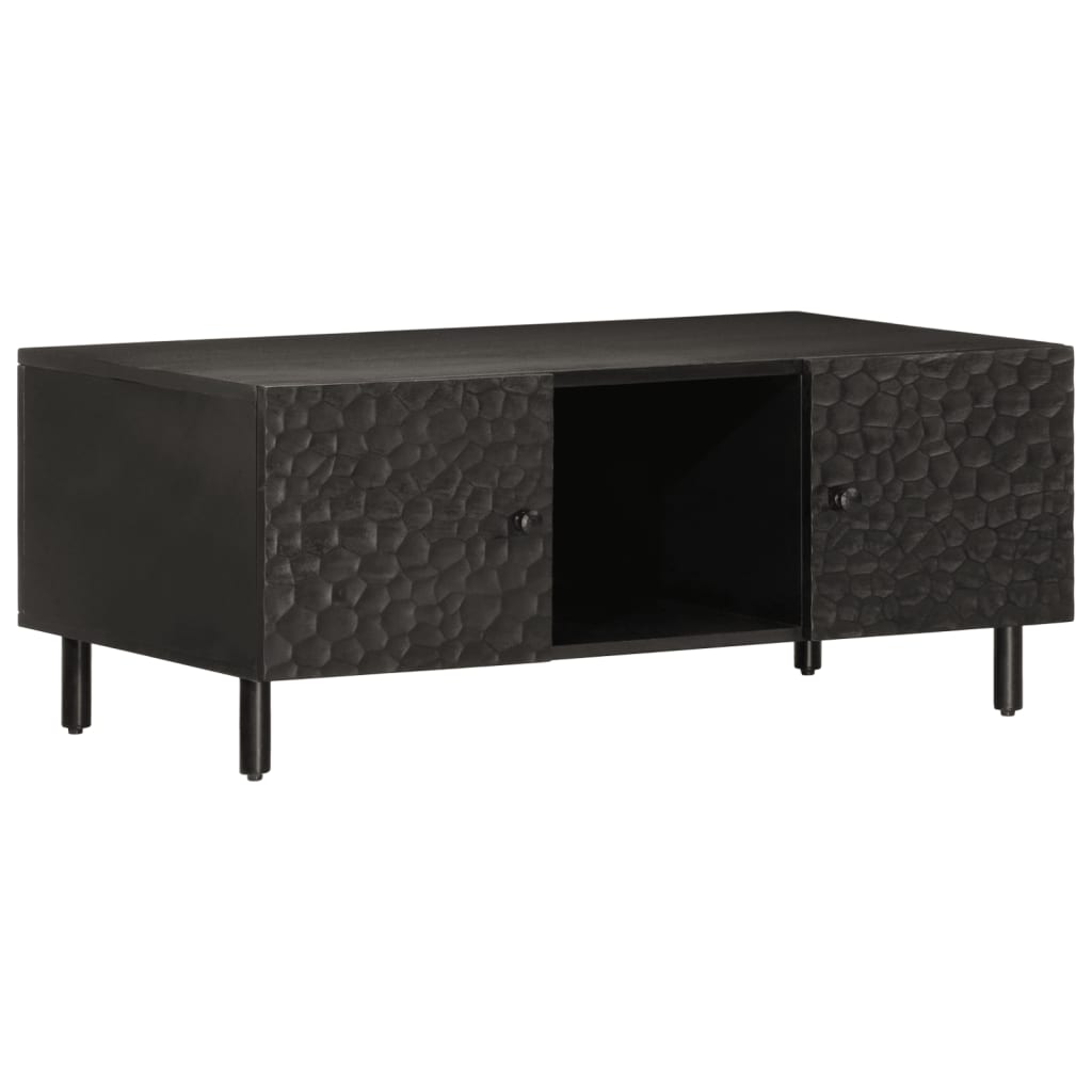Tavolino da Salotto Nero 100x54x40cm in Legno Massello di Mango | homemem39