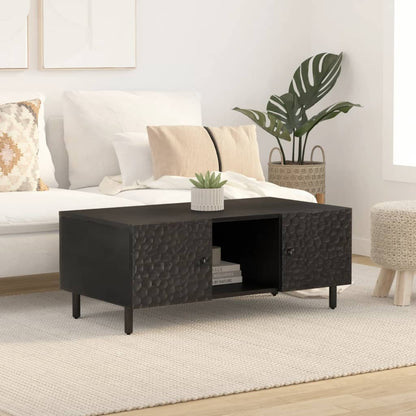 Tavolino da Salotto Nero 100x54x40cm in Legno Massello di Mango | homemem39