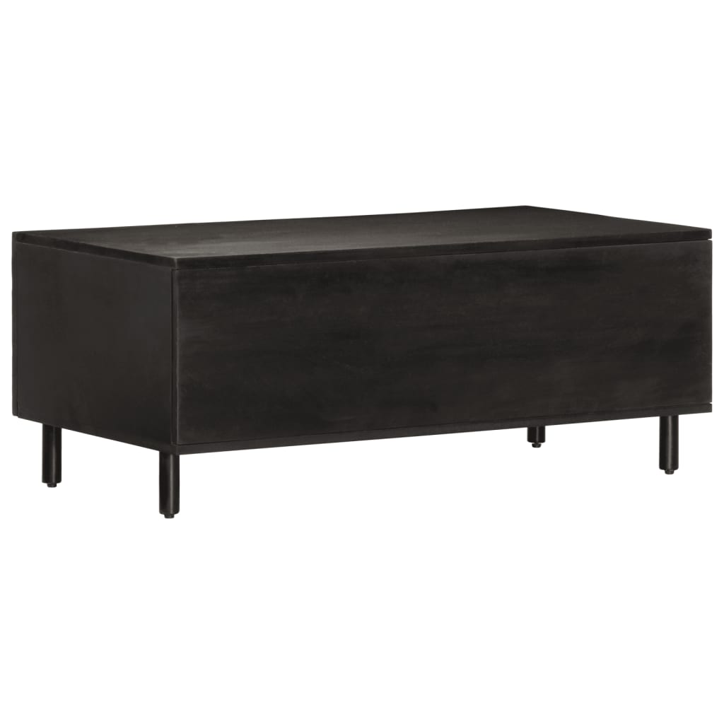 Tavolino da Salotto Nero 100x54x40cm in Legno Massello di Mango | homemem39