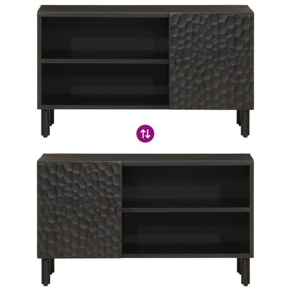 Mobile Porta TV Nero 80x31x46 cm in Legno Massello di Mango - homemem39