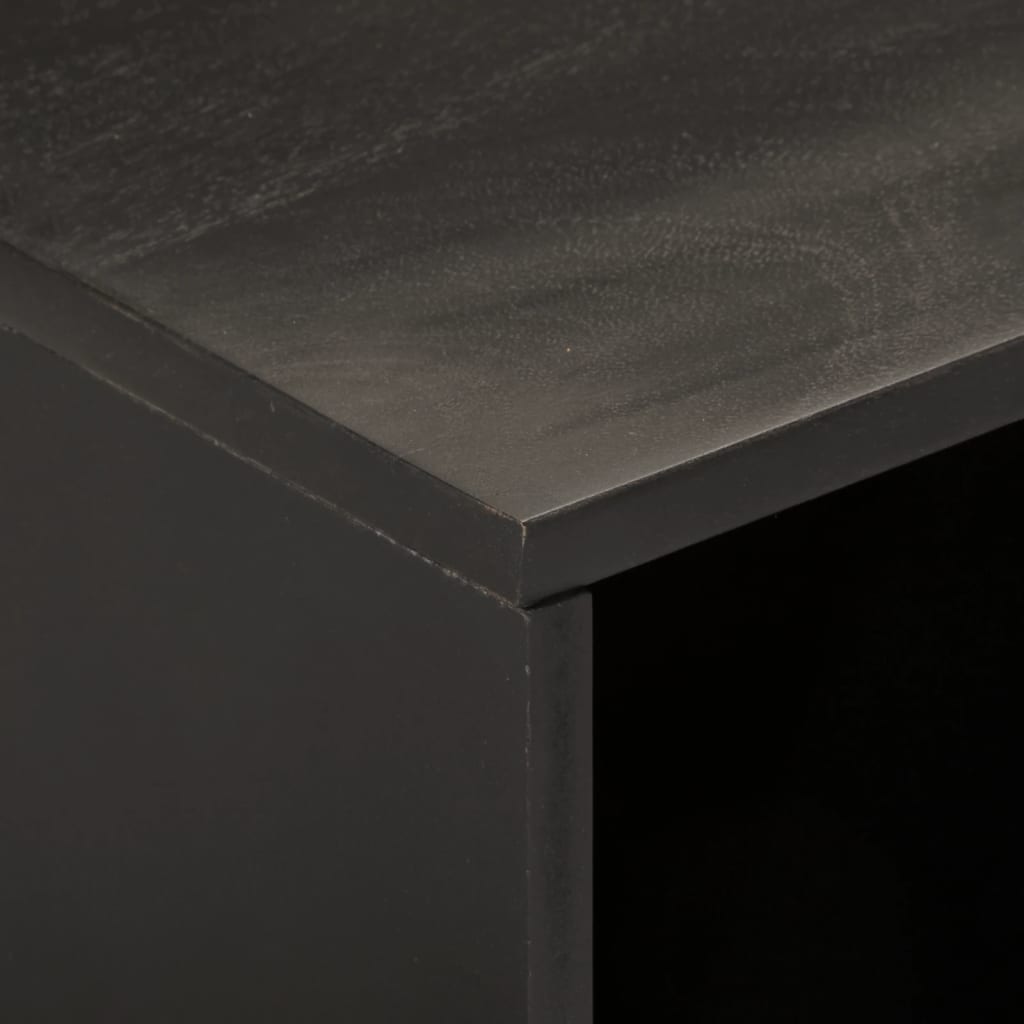 Mobile Porta TV Nero 80x31x46 cm in Legno Massello di Mango - homemem39