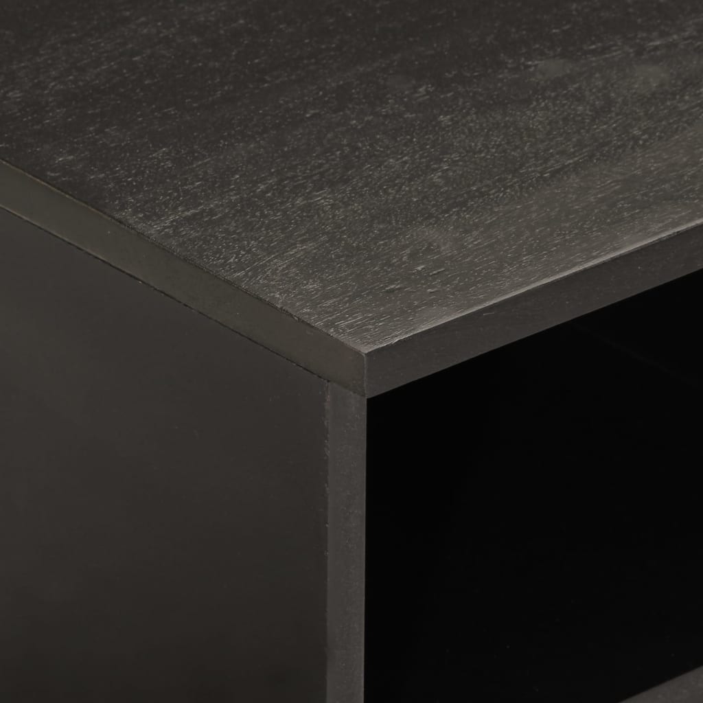 Mobile Porta TV Nero 80x33x46 cm in Legno Massello di Mango - homemem39
