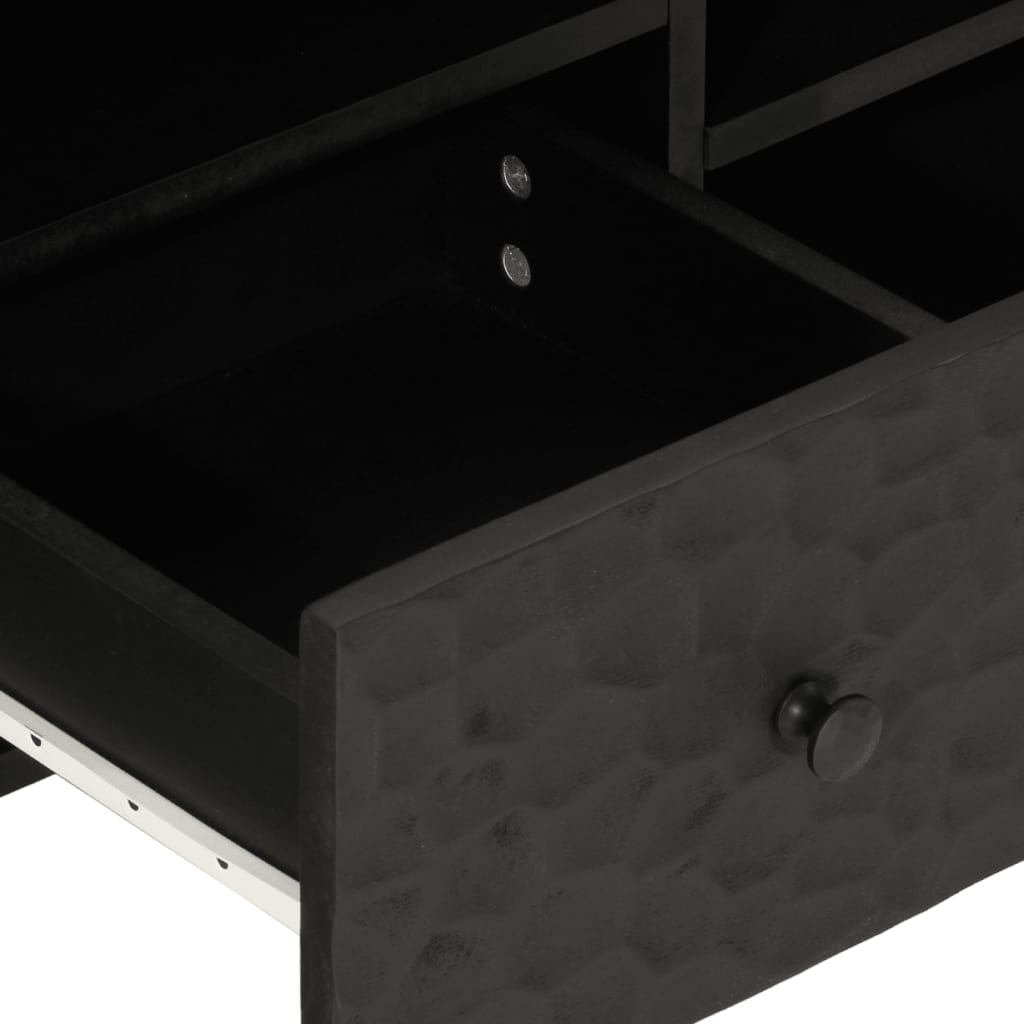 Mobile Porta TV Nero 100x33x46 cm in Legno Massello di Mango - homemem39