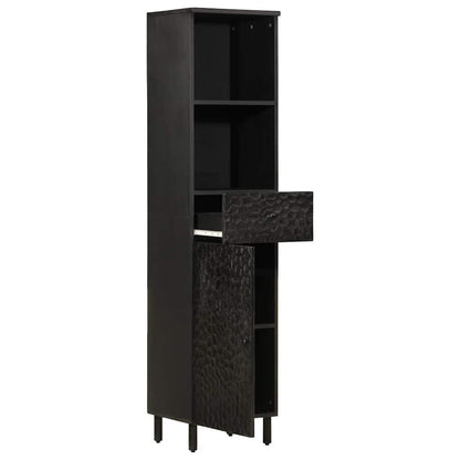Mobile da Bagno Nero 38x33x160 cm in Legno Massello di Mango | homemem39