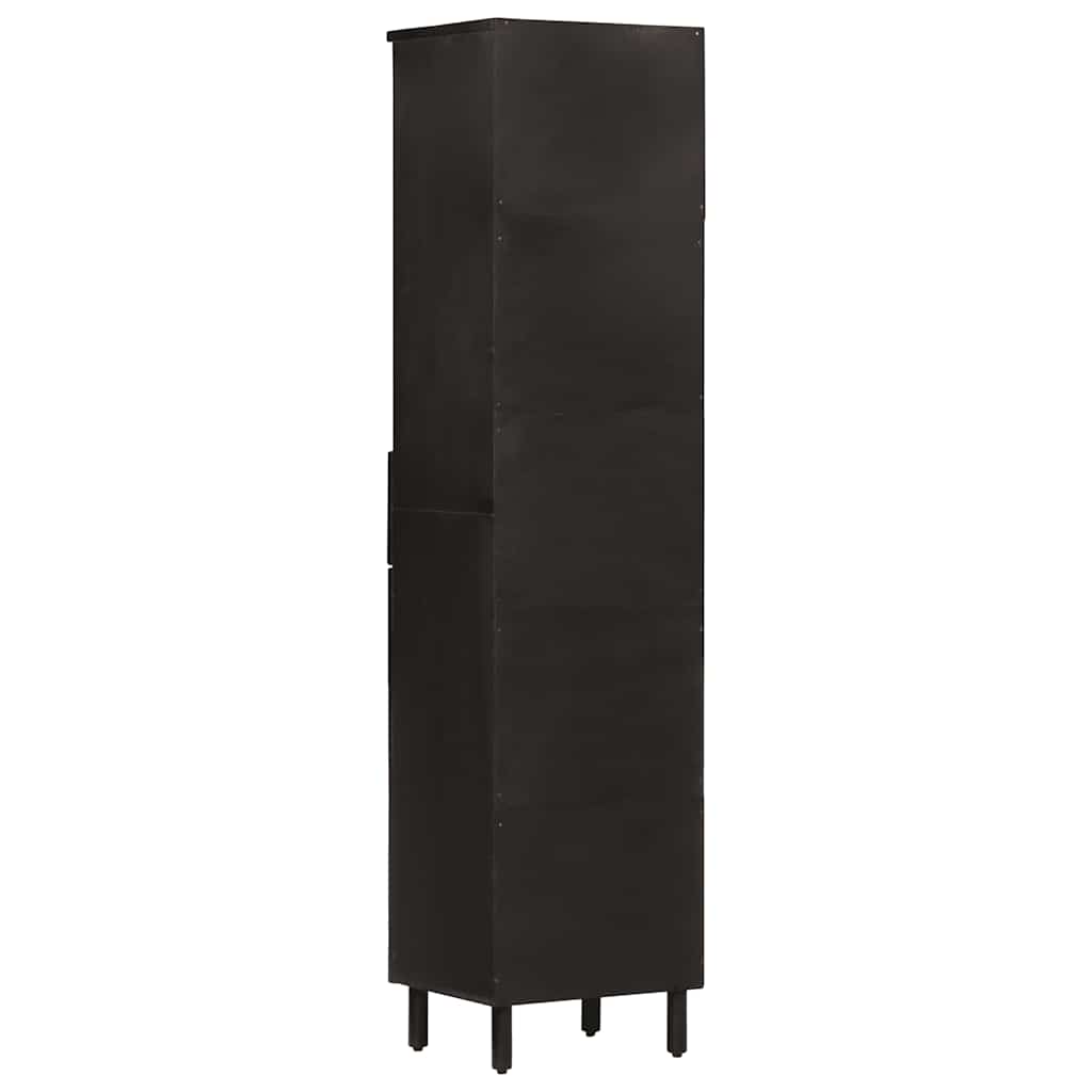 Mobile da Bagno Nero 38x33x160 cm in Legno Massello di Mango | homemem39