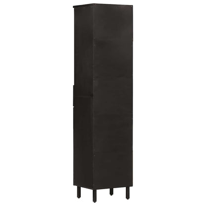 Mobile da Bagno Nero 38x33x160 cm in Legno Massello di Mango | homemem39