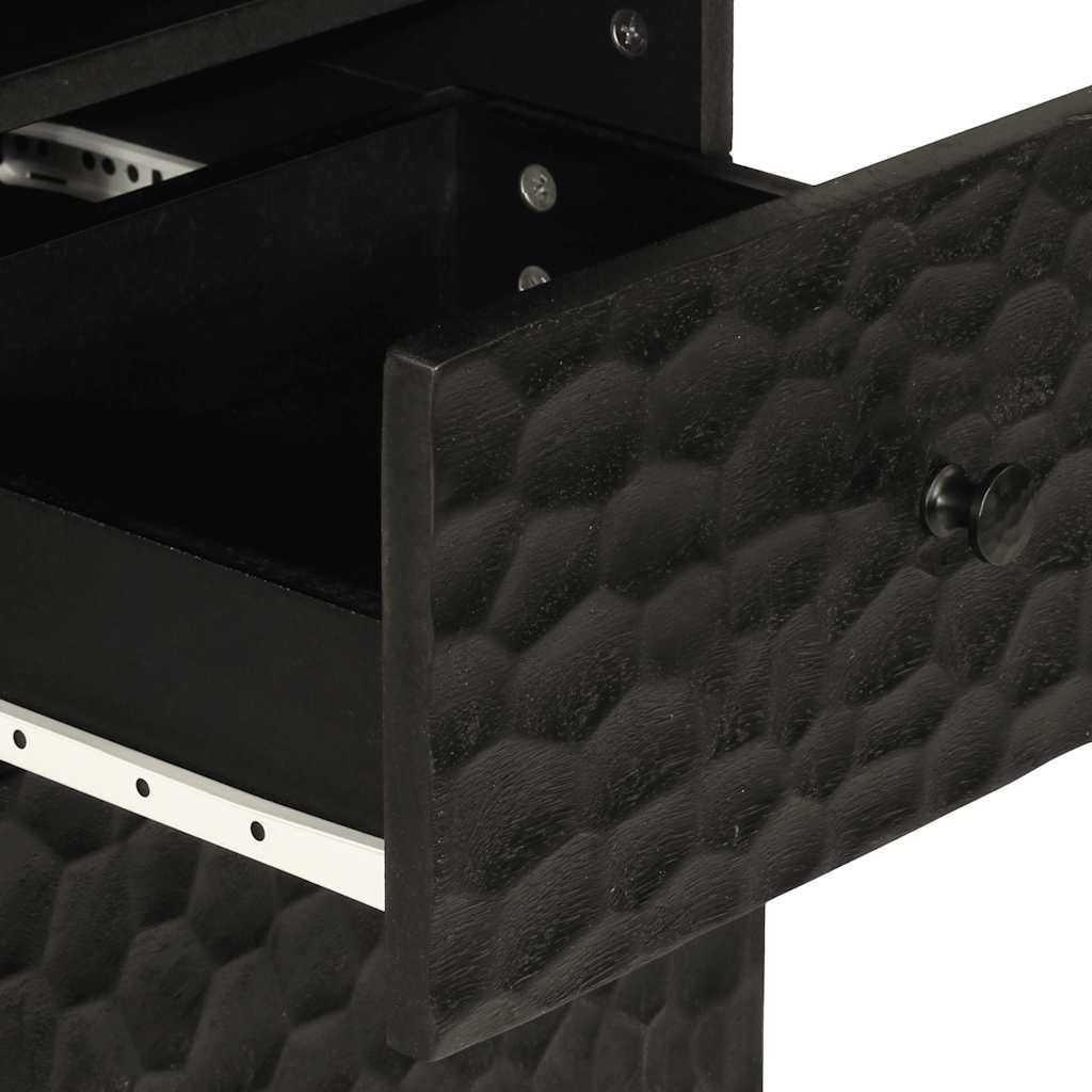 Mobile da Bagno Nero 38x33x160 cm in Legno Massello di Mango | homemem39