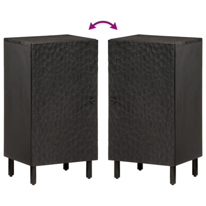 Credenza Nera 40x33x75 cm in Legno Massello di Mango