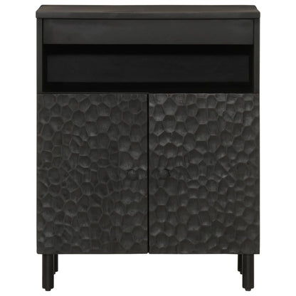 Credenza Nera 60x33x75 cm in Legno Massello di Mango - homemem39