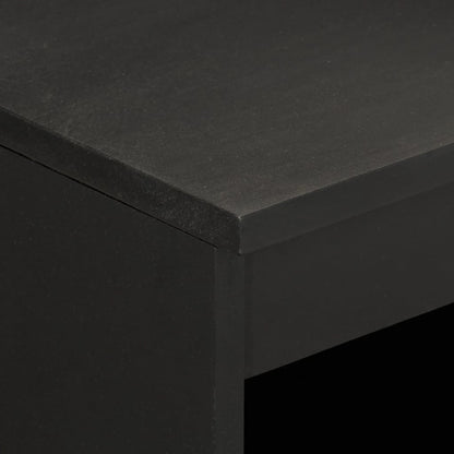 Credenza Nera 60x33x75 cm in Legno Massello di Mango - homemem39