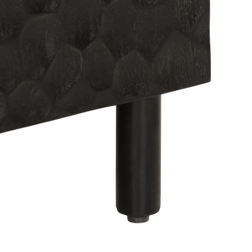 Credenza Nera 60x33x75 cm in Legno Massello di Mango - homemem39