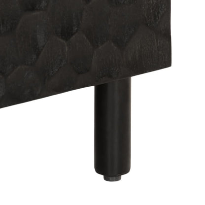 Credenza Nera 60x33x75 cm in Legno Massello di Mango - homemem39