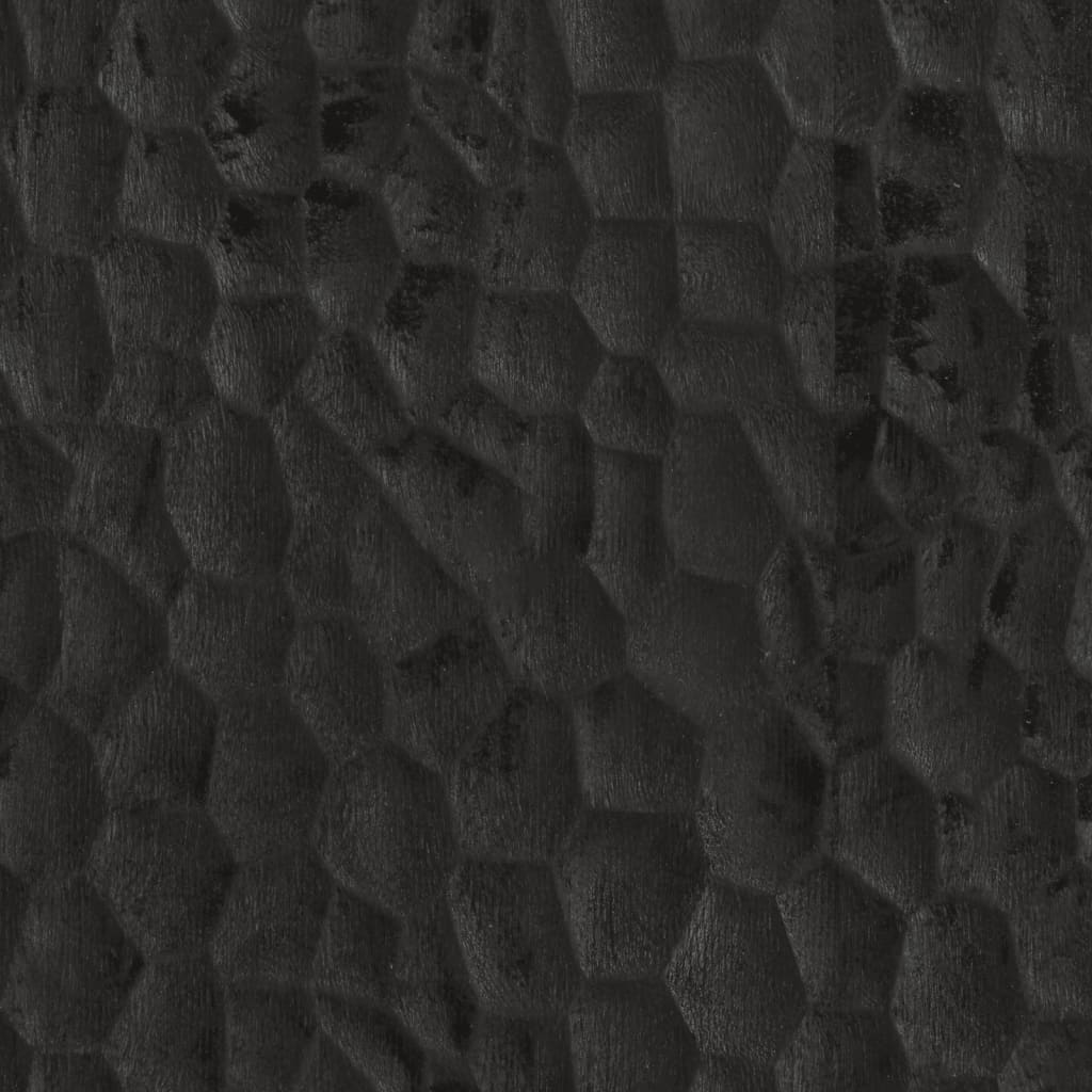 Credenza Nera 60x33x75 cm in Legno Massello di Mango - homemem39