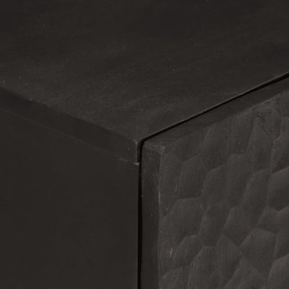 Credenza Nera 60x33x75 cm in Legno Massello di Mango