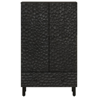 Credenza Nera 60x33x100 cm in Legno Massello di Mango