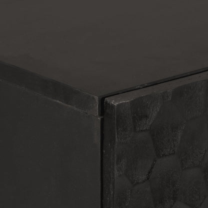 Credenza Nera 60x33x100 cm in Legno Massello di Mango