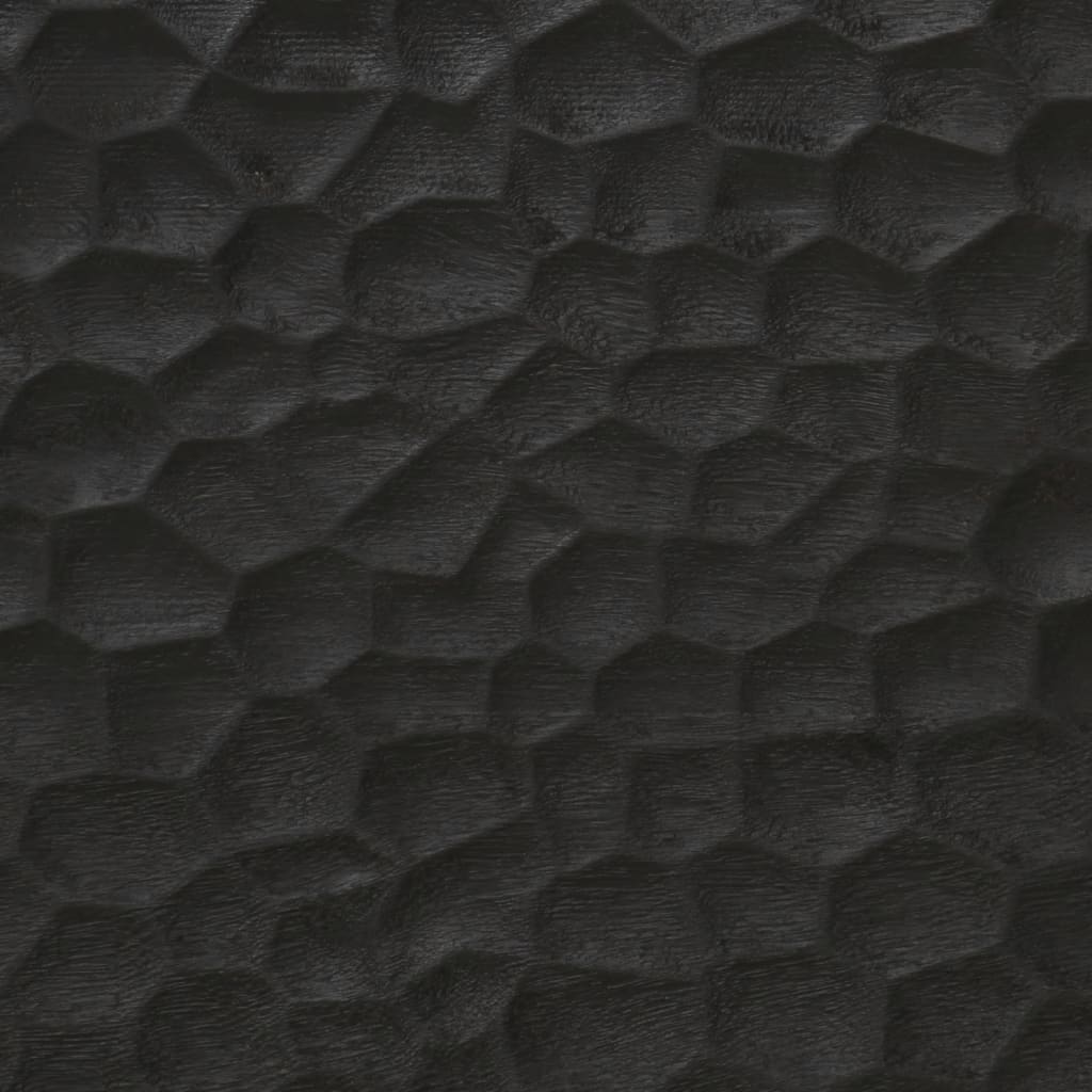 Specchio da Bagno Nero 50x70x2,5cm Legno Massello Mango e Vetro | homemem39