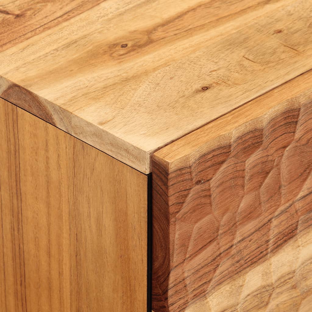 Comodini 2pz 40x33x46 cm in Legno Massello di Acacia - homemem39