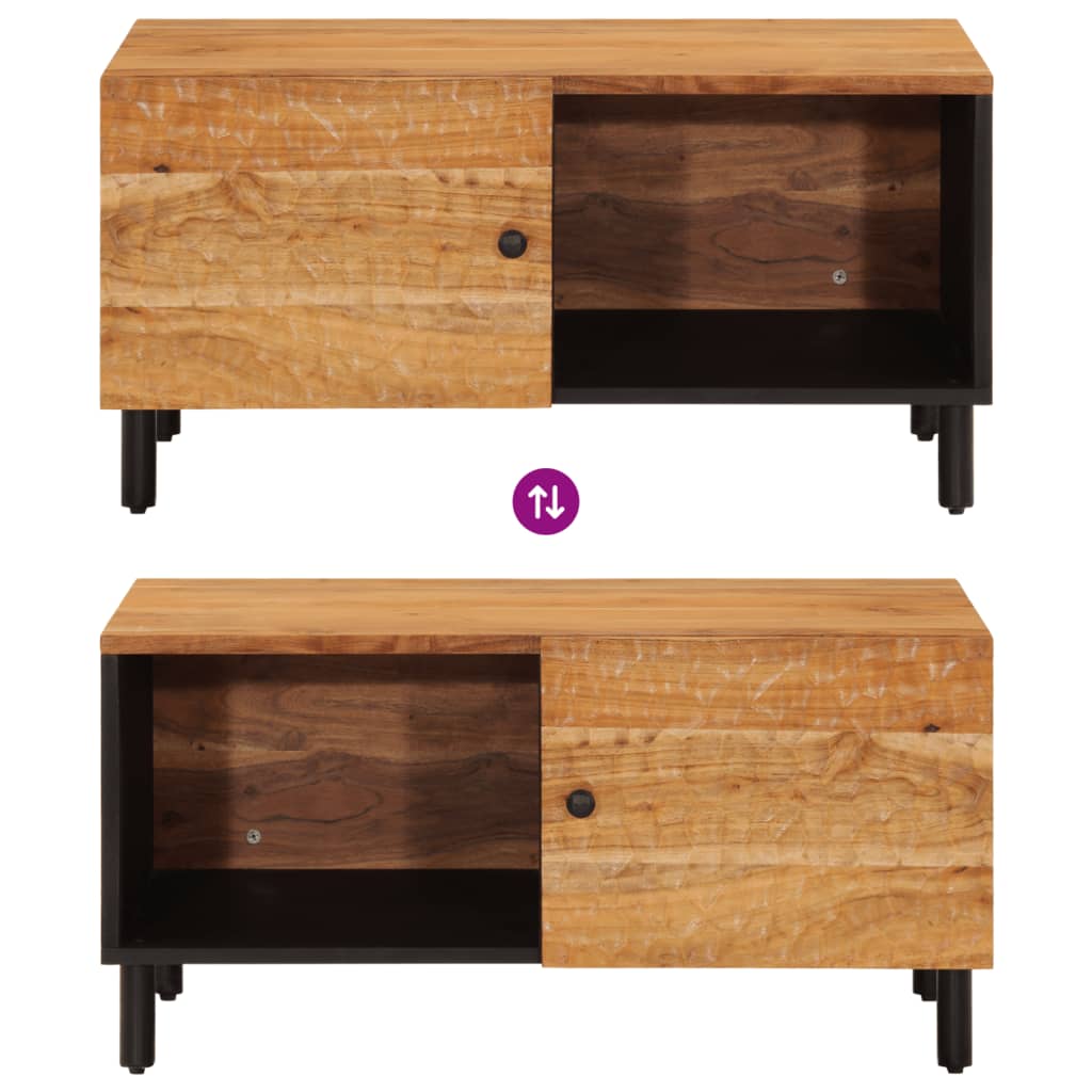 Tavolino da Salotto 80x50x40 cm Legno Massello di Acacia