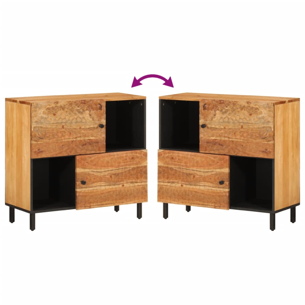 Credenza 80x33x75 cm in Legno Massello di Acacia